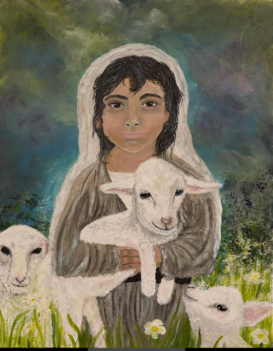 "Young Jesus Tending His Flock"