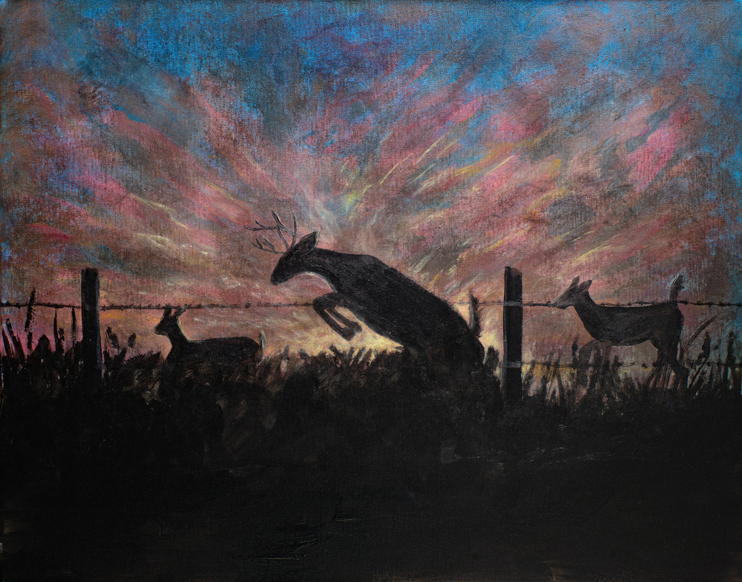 "Deer at Sunset"