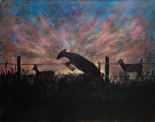 "Deer at Sunset"